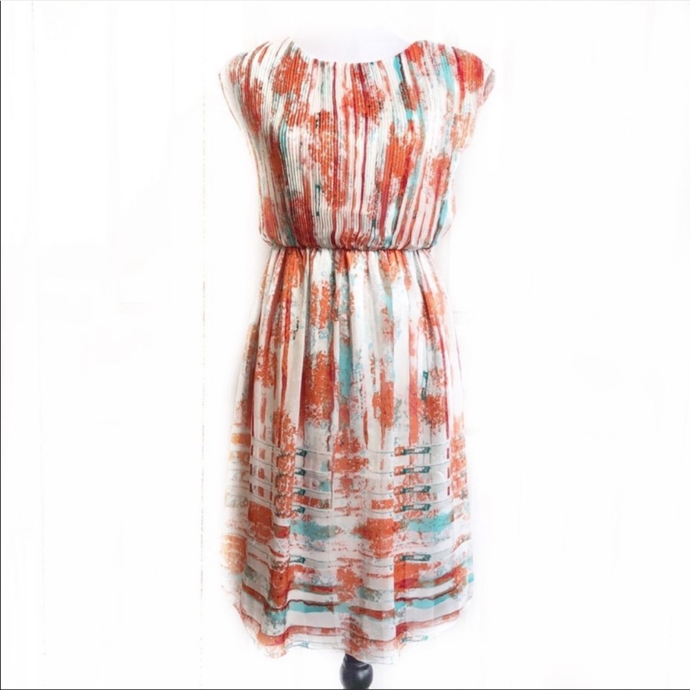 Nurture Orange Turquoise Dress, Size S